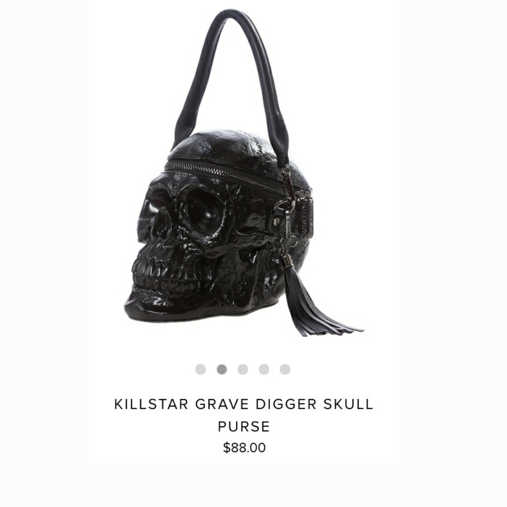 Killstar Grave Digger Skull Handbag Purse